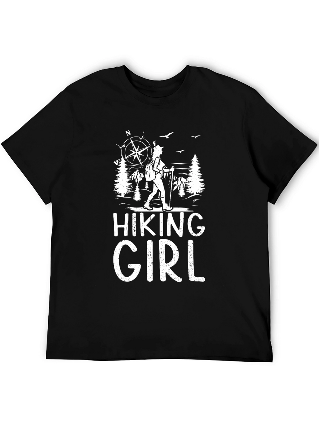 Hiking Girl Tee - Adventure Awaits T-Shirt