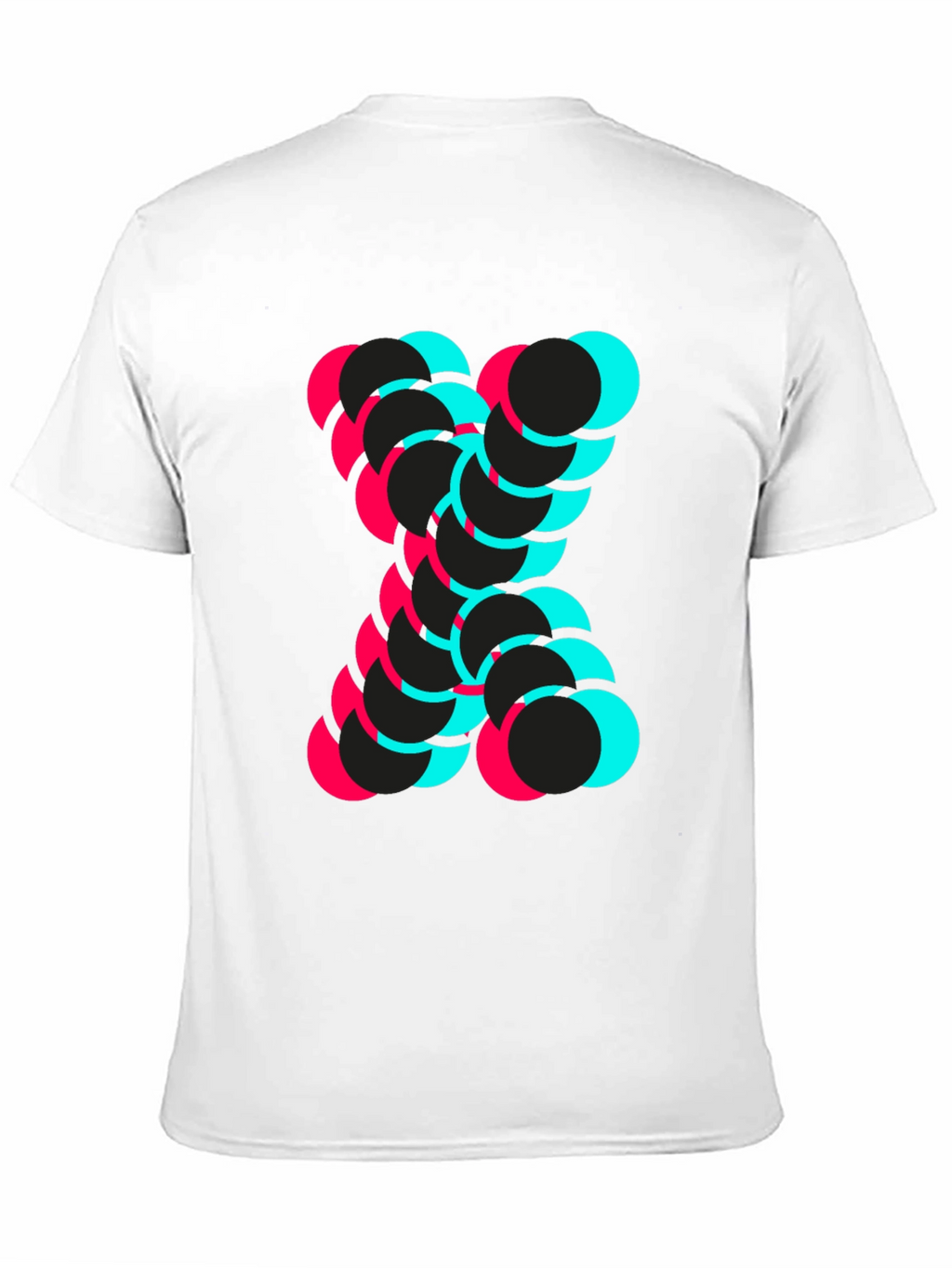 Abstract Circle Design Black T-Shirt