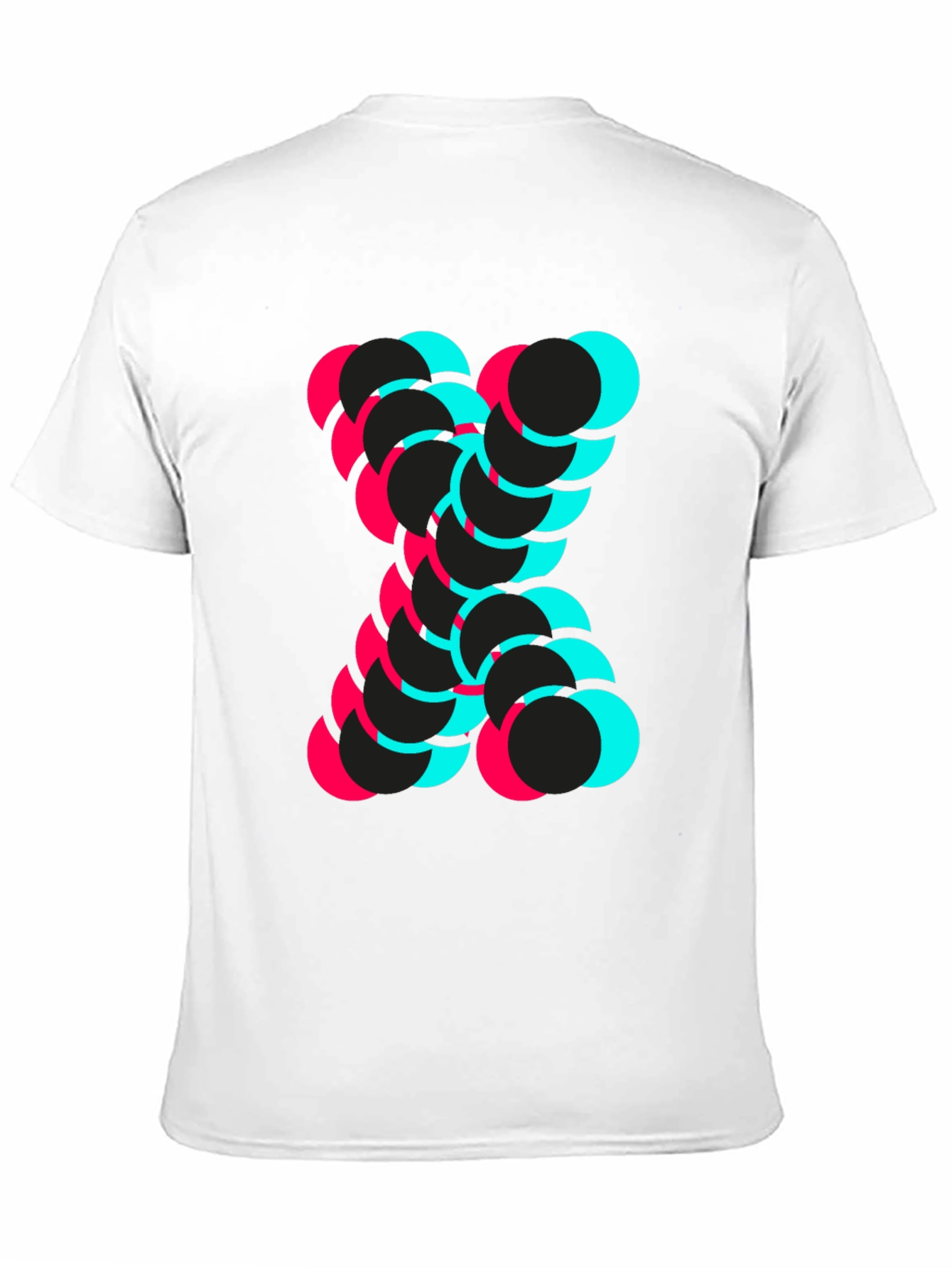 Abstract Circle Design Black T-Shirt