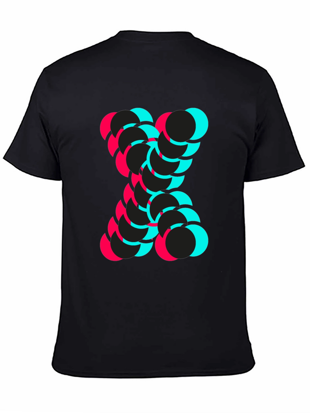 Abstract Circle Design Black T-Shirt