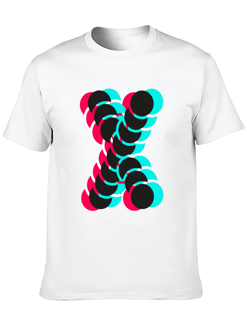 Abstract Circle Design Black T-Shirt