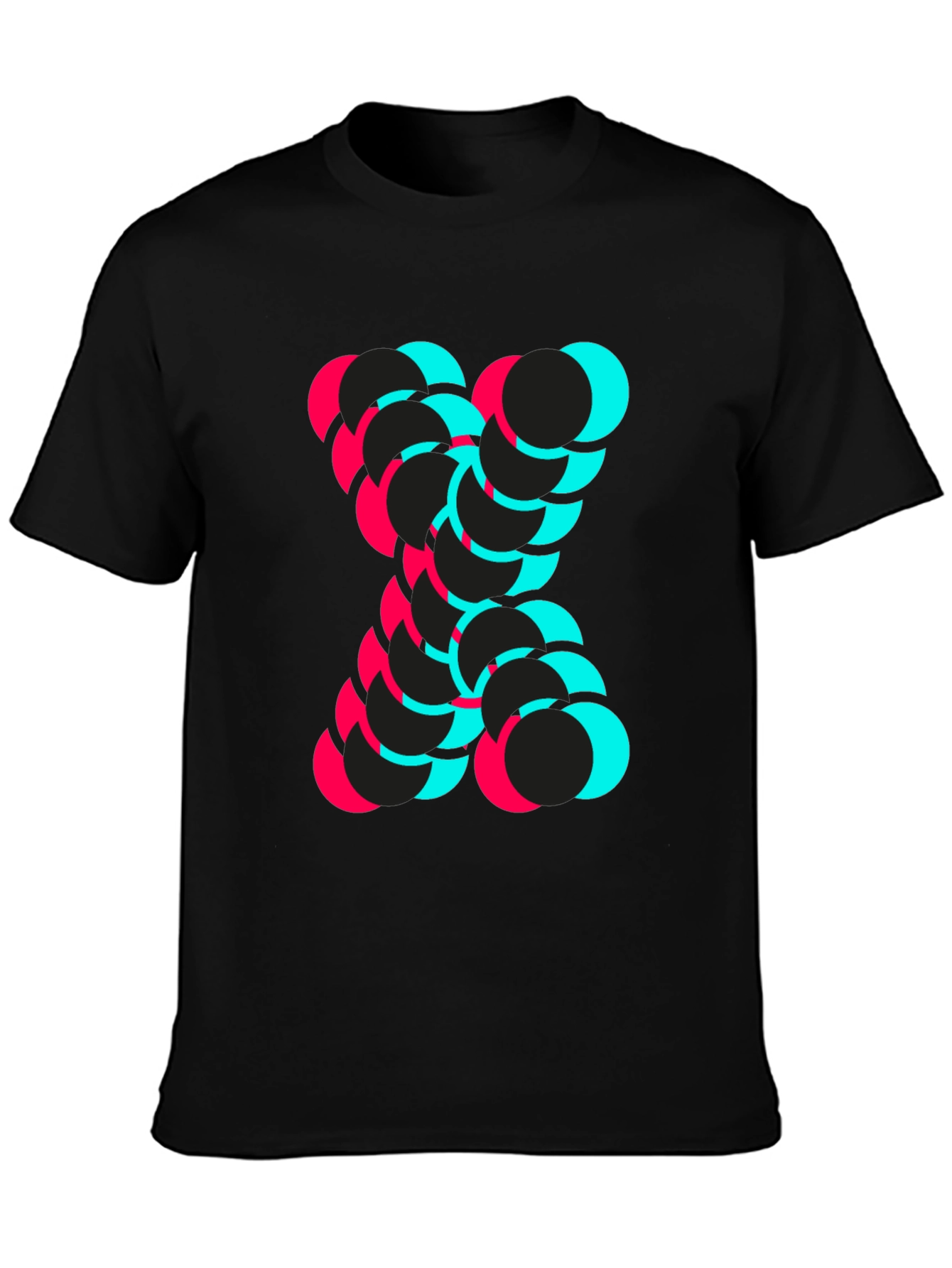 Abstract Circle Design Black T-Shirt