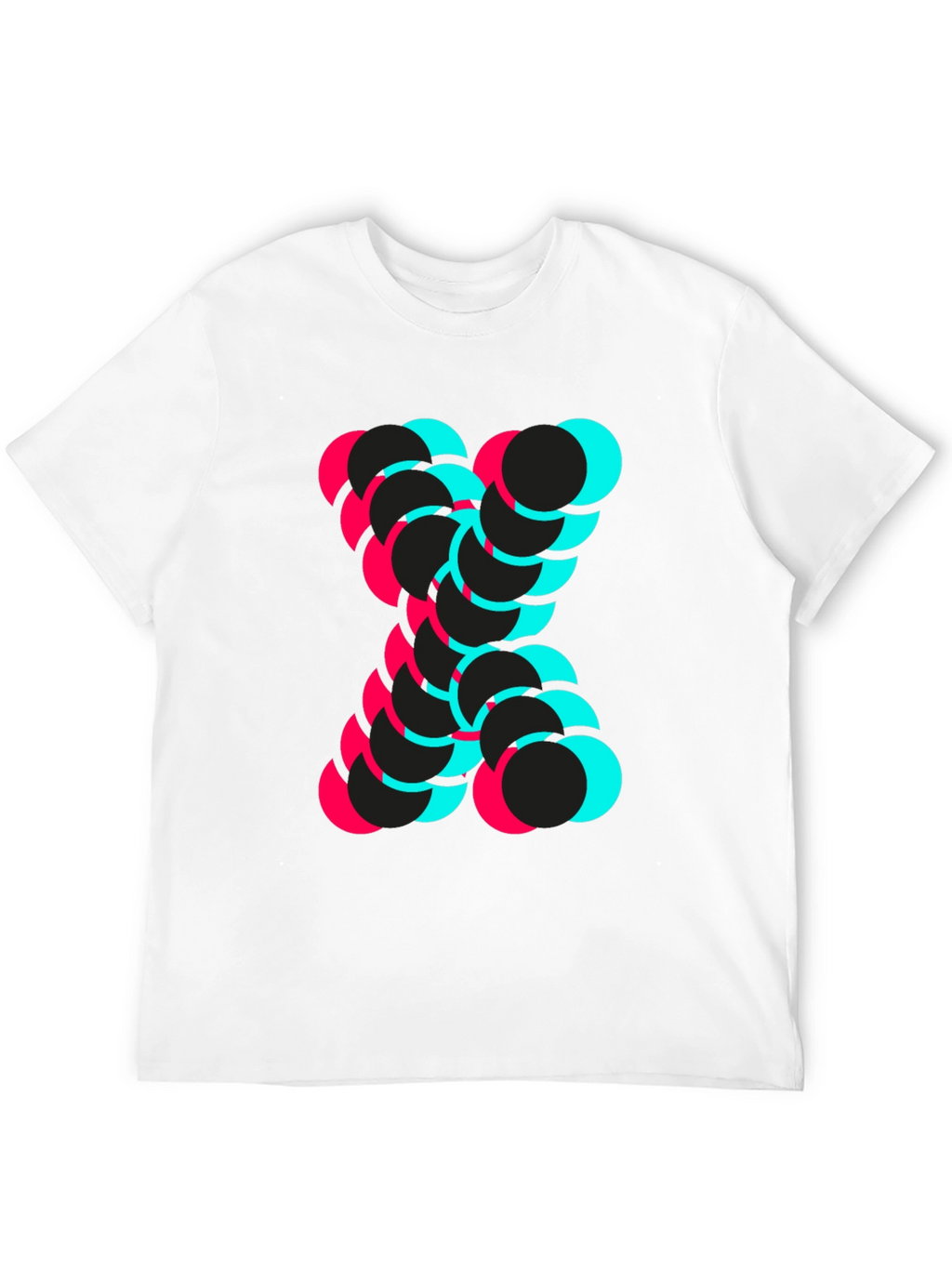 Abstract Circle Design Black T-Shirt