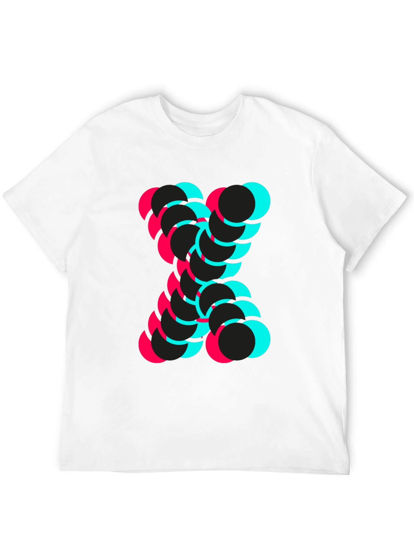 Abstract Circle Design Black T-Shirt