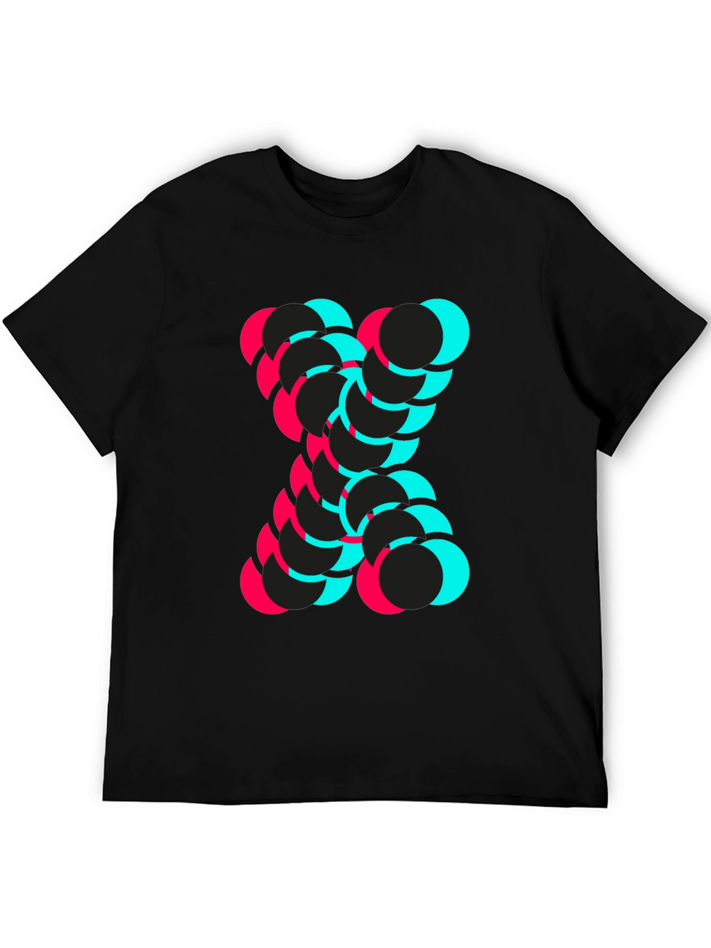 Abstract Circle Design Black T-Shirt