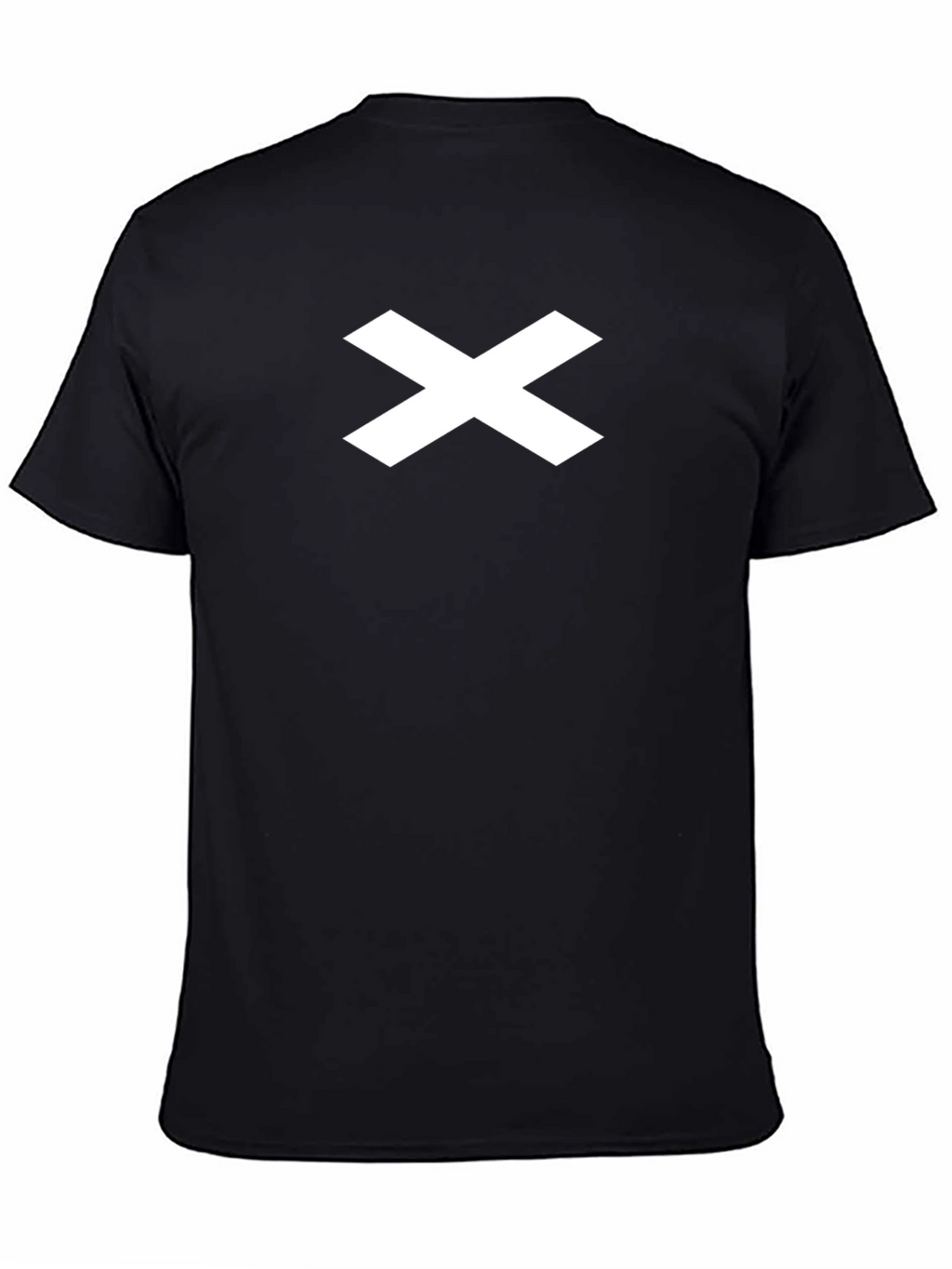 Mens Black T-Shirt with White X Design
