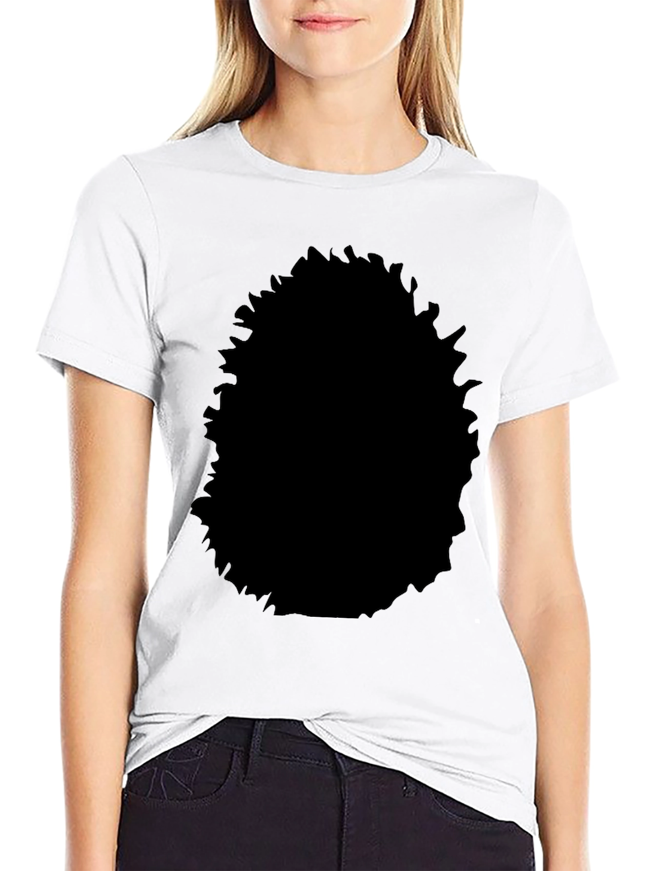 Black Cotton Crew Neck T-Shirt - Casual Style