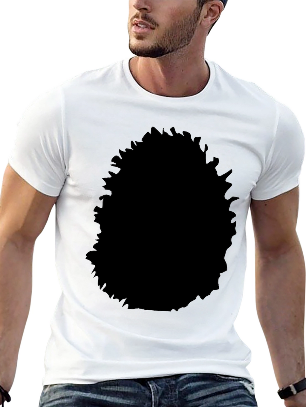 Black Cotton Crew Neck T-Shirt - Casual Style