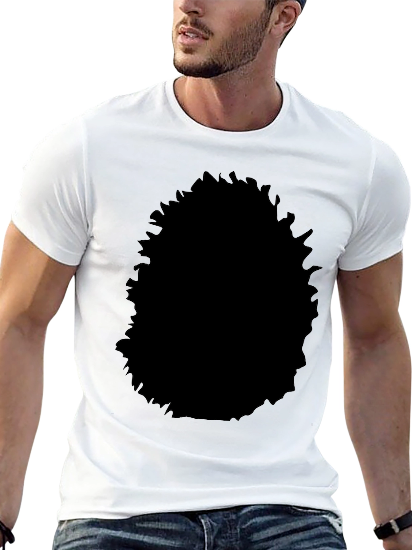 Black Cotton Crew Neck T-Shirt - Casual Style