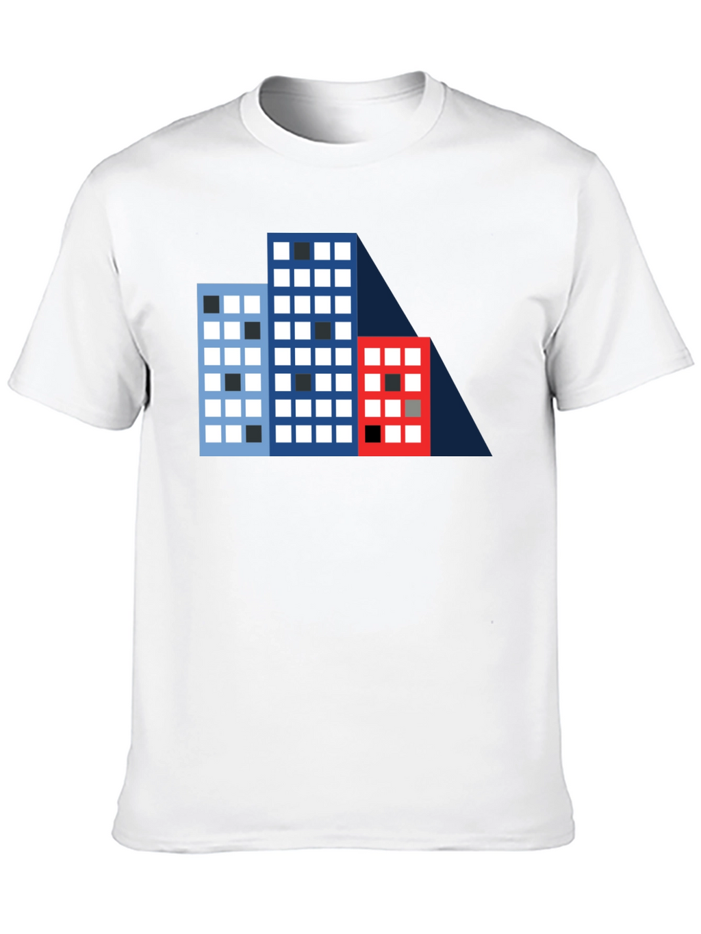 Geometric Building T-Shirt - Modern Cityscape Tee