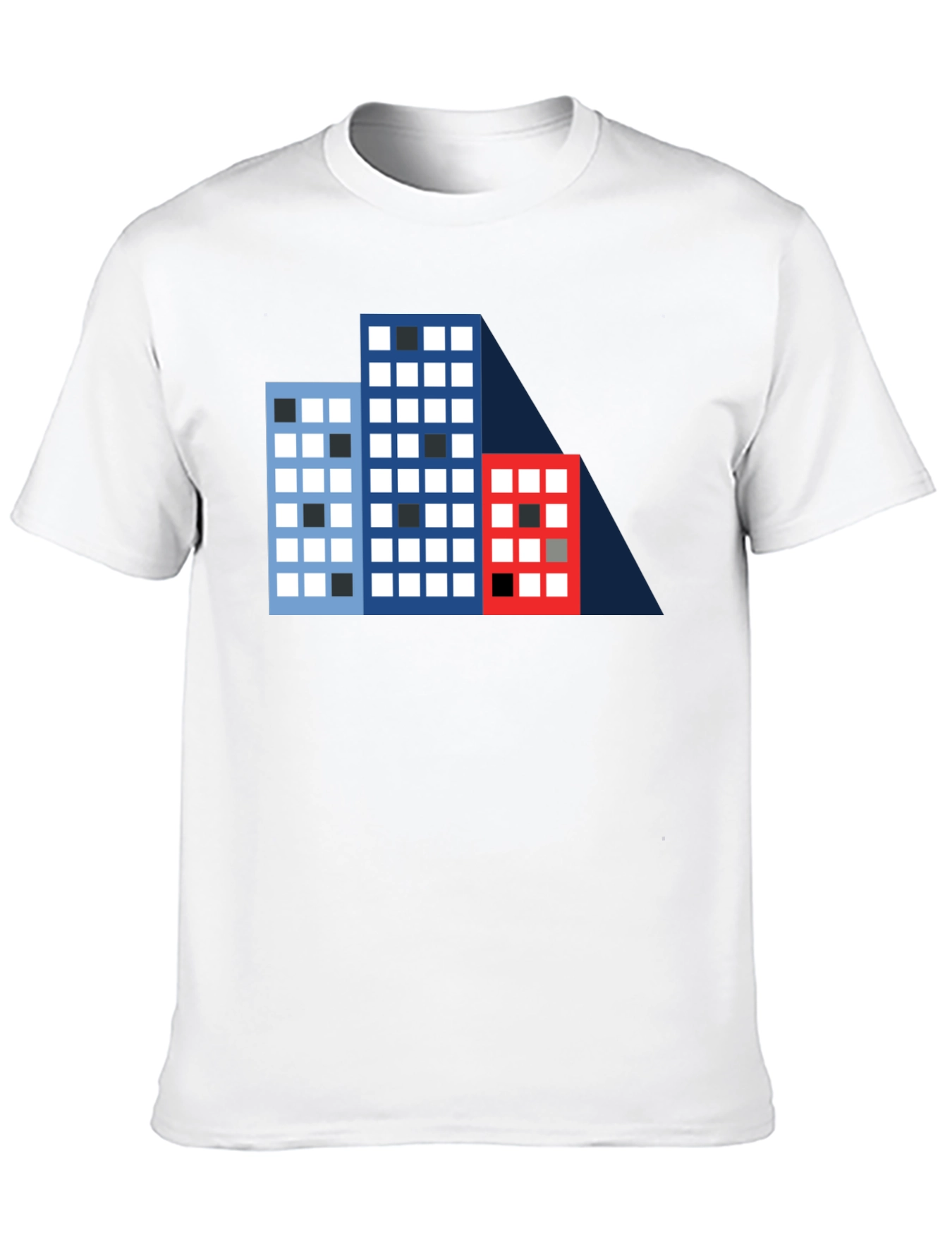 Geometric Building T-Shirt - Modern Cityscape Tee