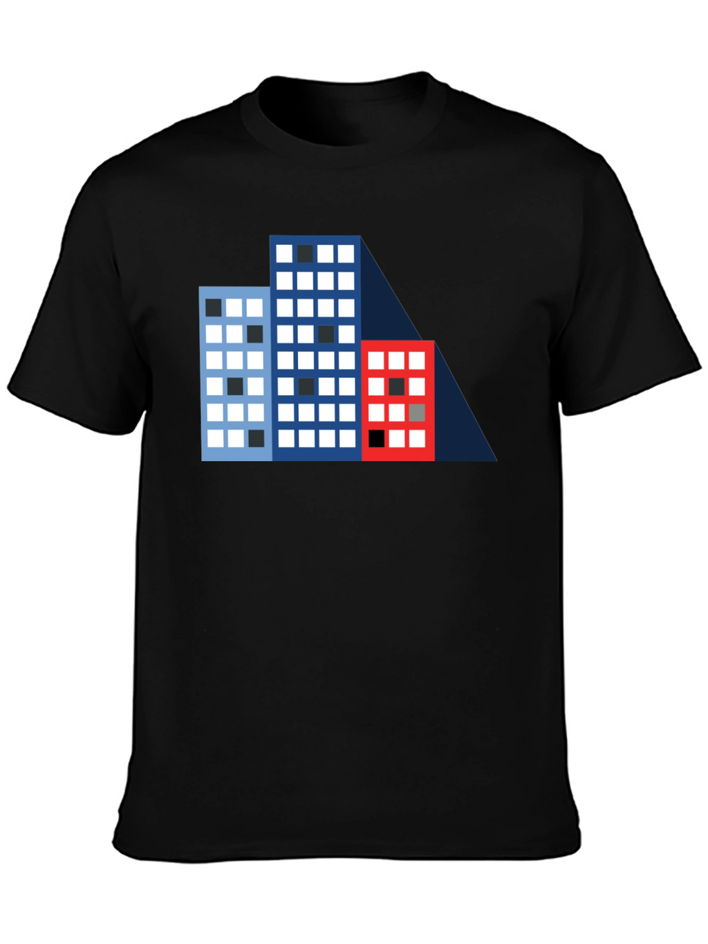 Geometric Building T-Shirt - Modern Cityscape Tee