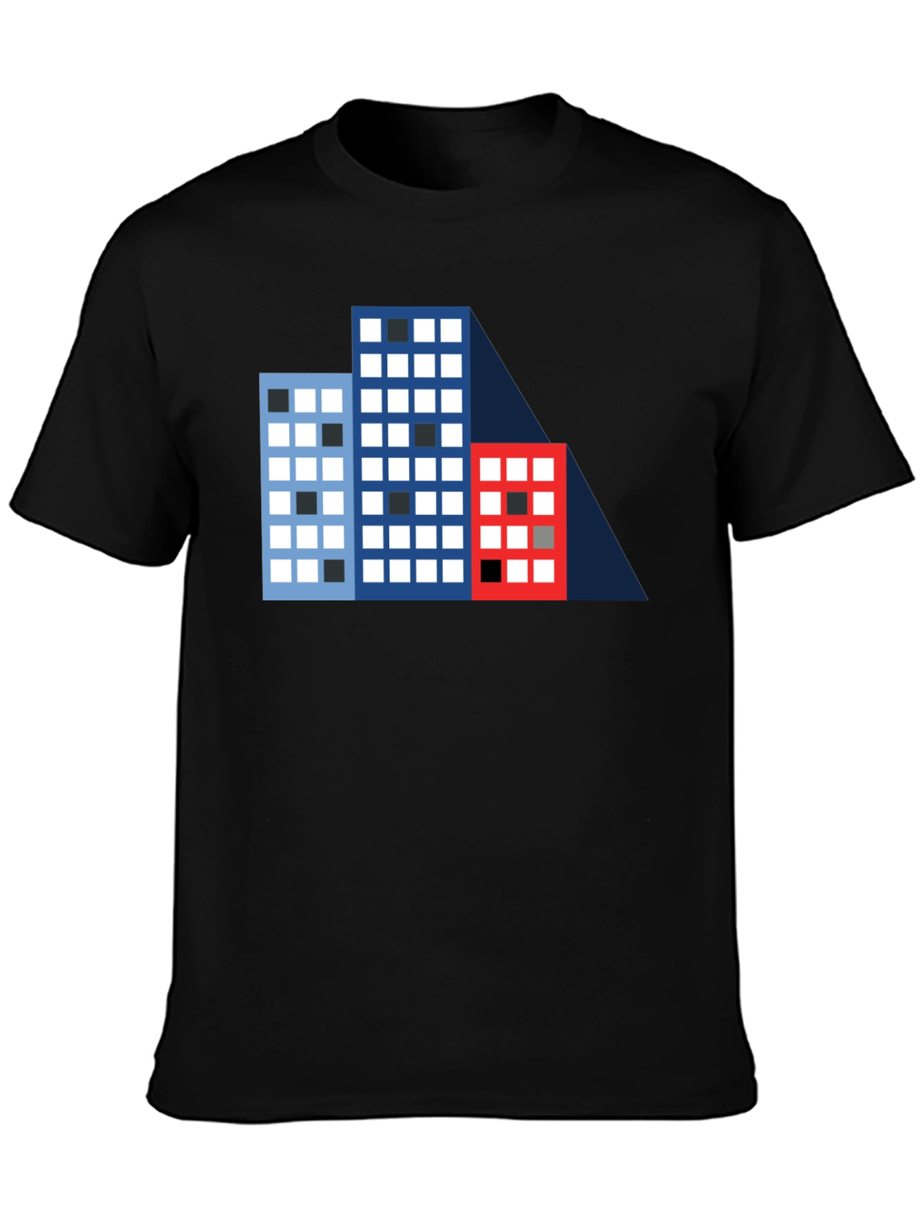 Geometric Building T-Shirt - Modern Cityscape Tee