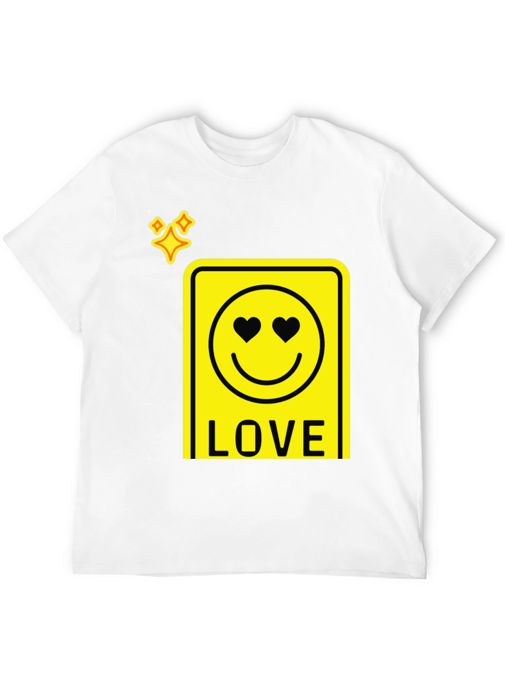 Love Smiley Face Graphic T-Shirt - Black