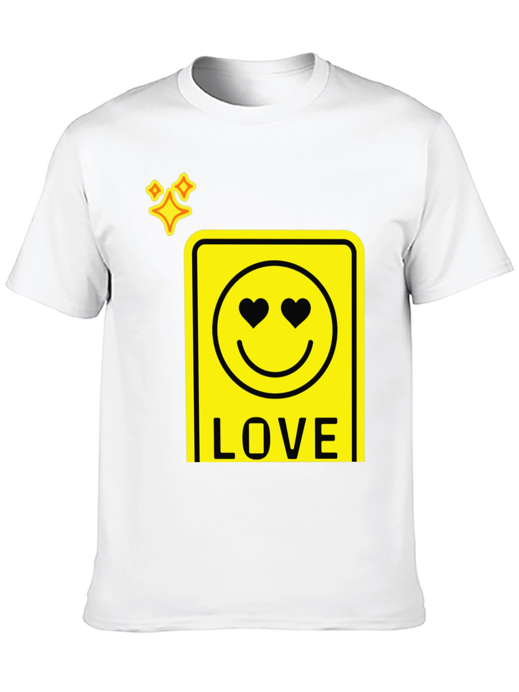 Love Smiley Face Graphic T-Shirt - Black