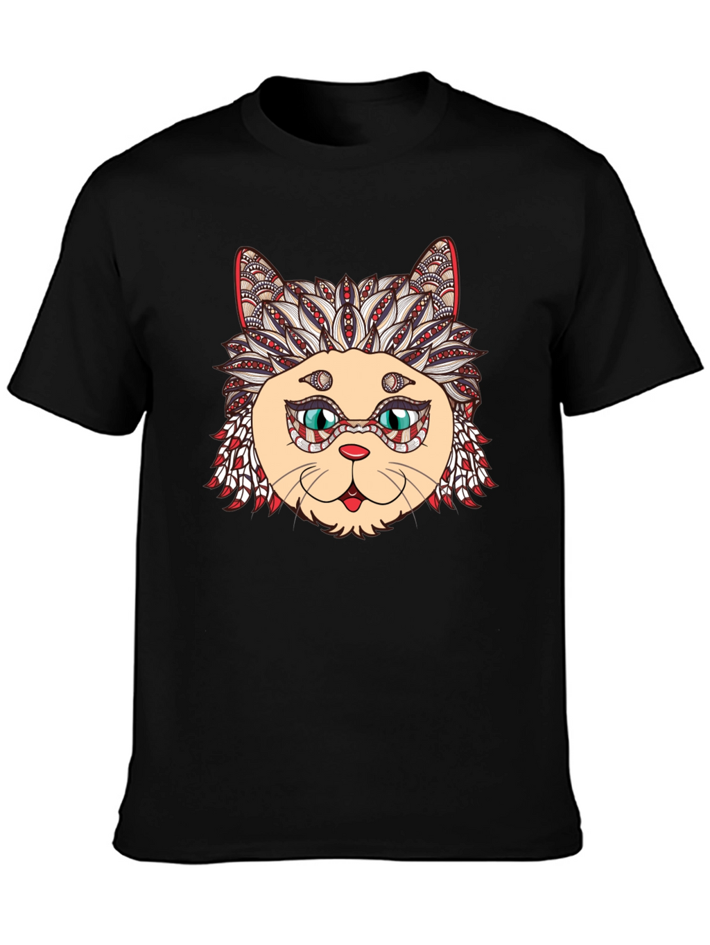 Black Cat Mandala Graphic Tee