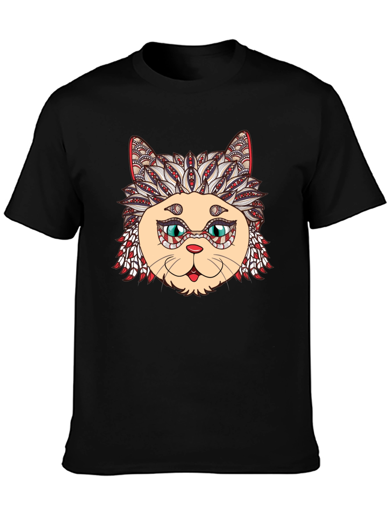Black Cat Mandala Graphic Tee