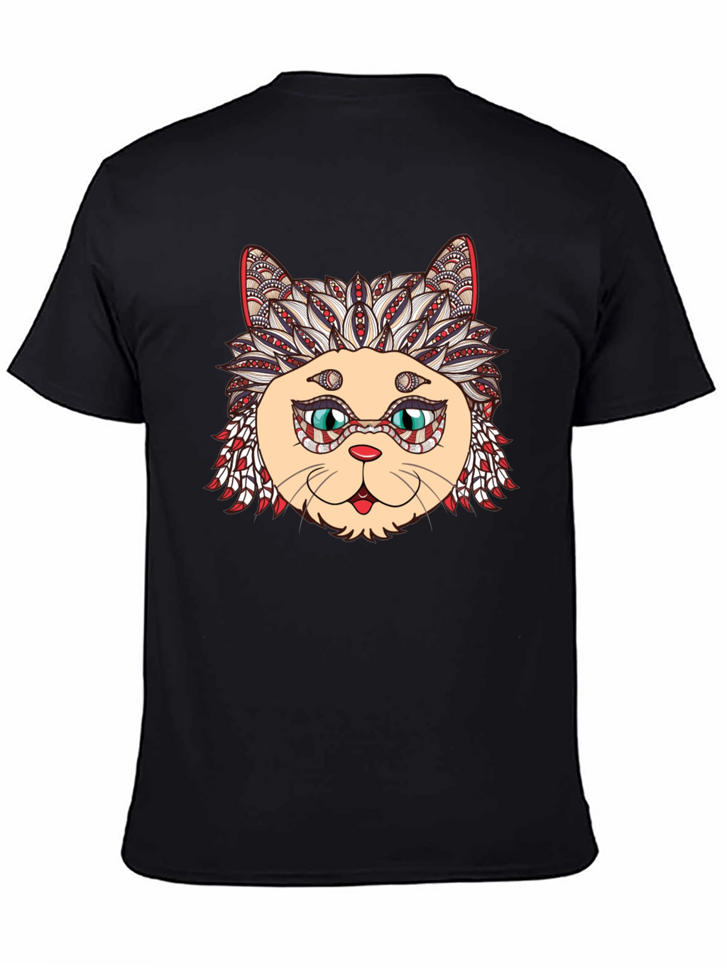 Black Cat Mandala Graphic Tee