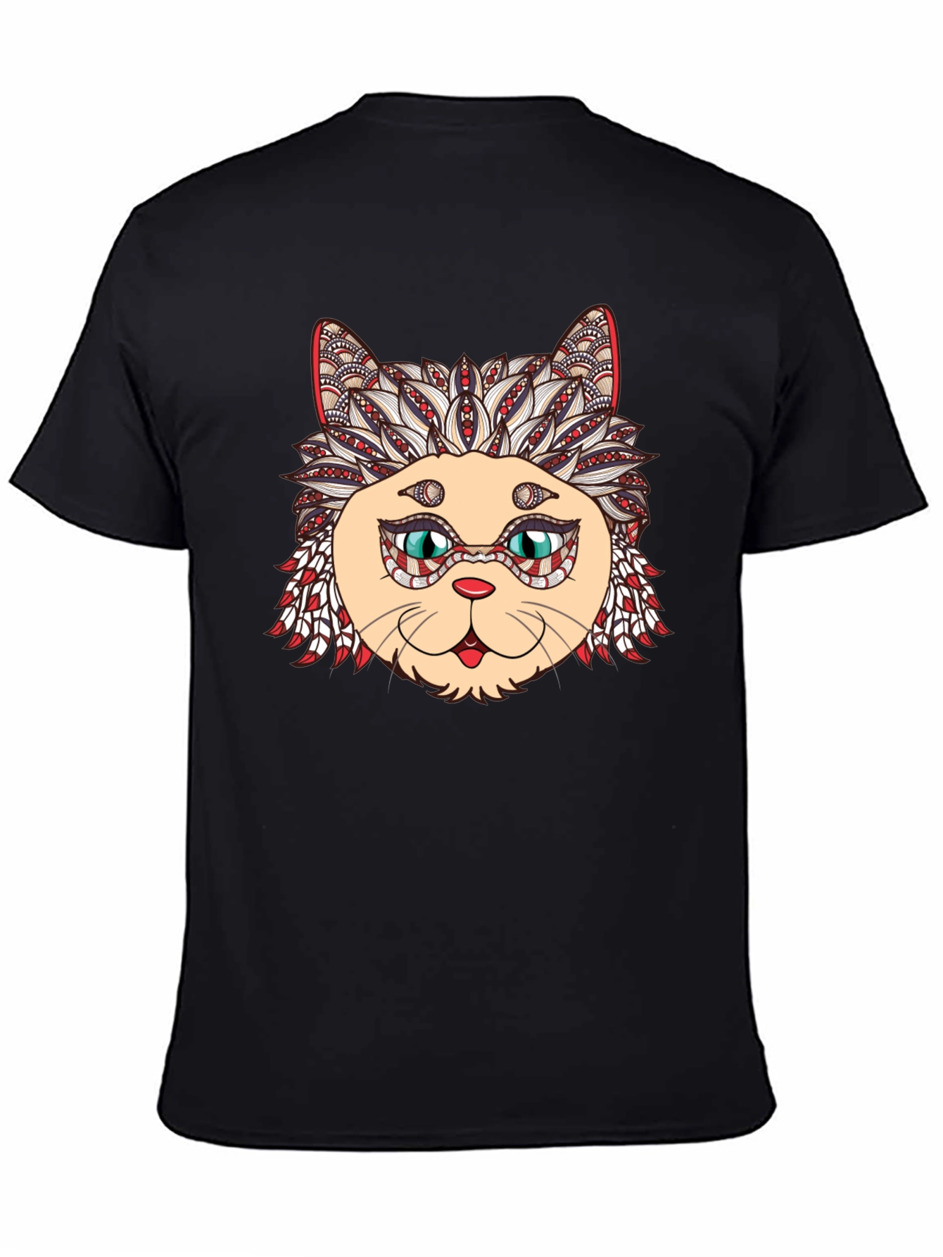 Black Cat Mandala Graphic Tee