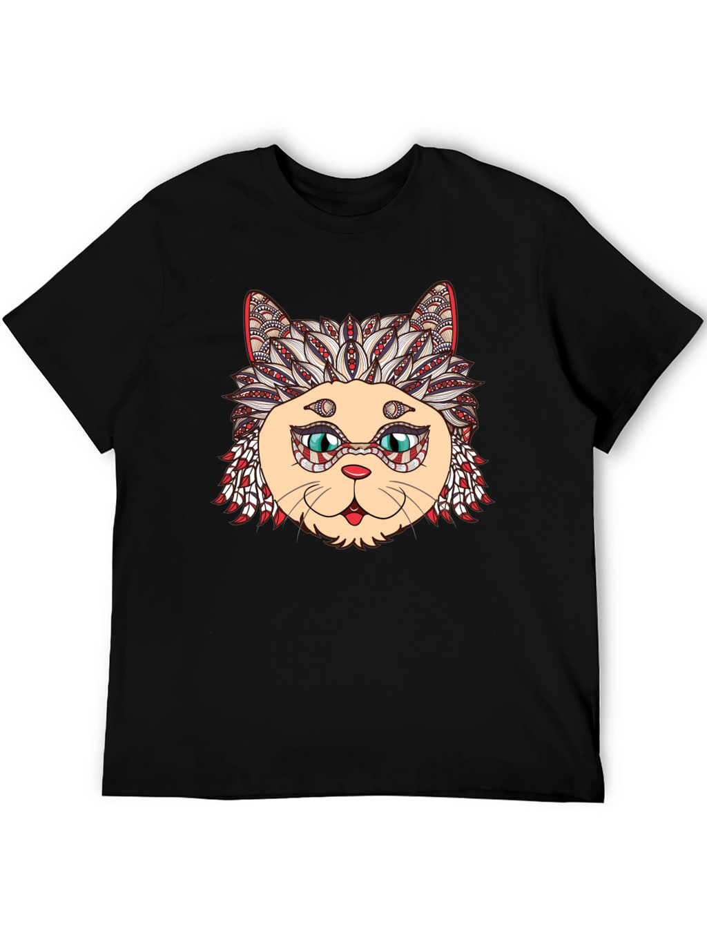 Black Cat Mandala Graphic Tee