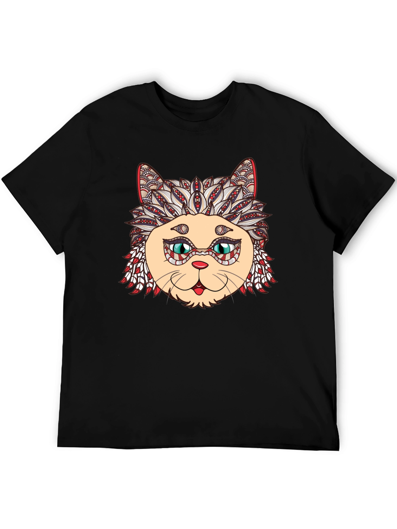 Black Cat Mandala Graphic Tee