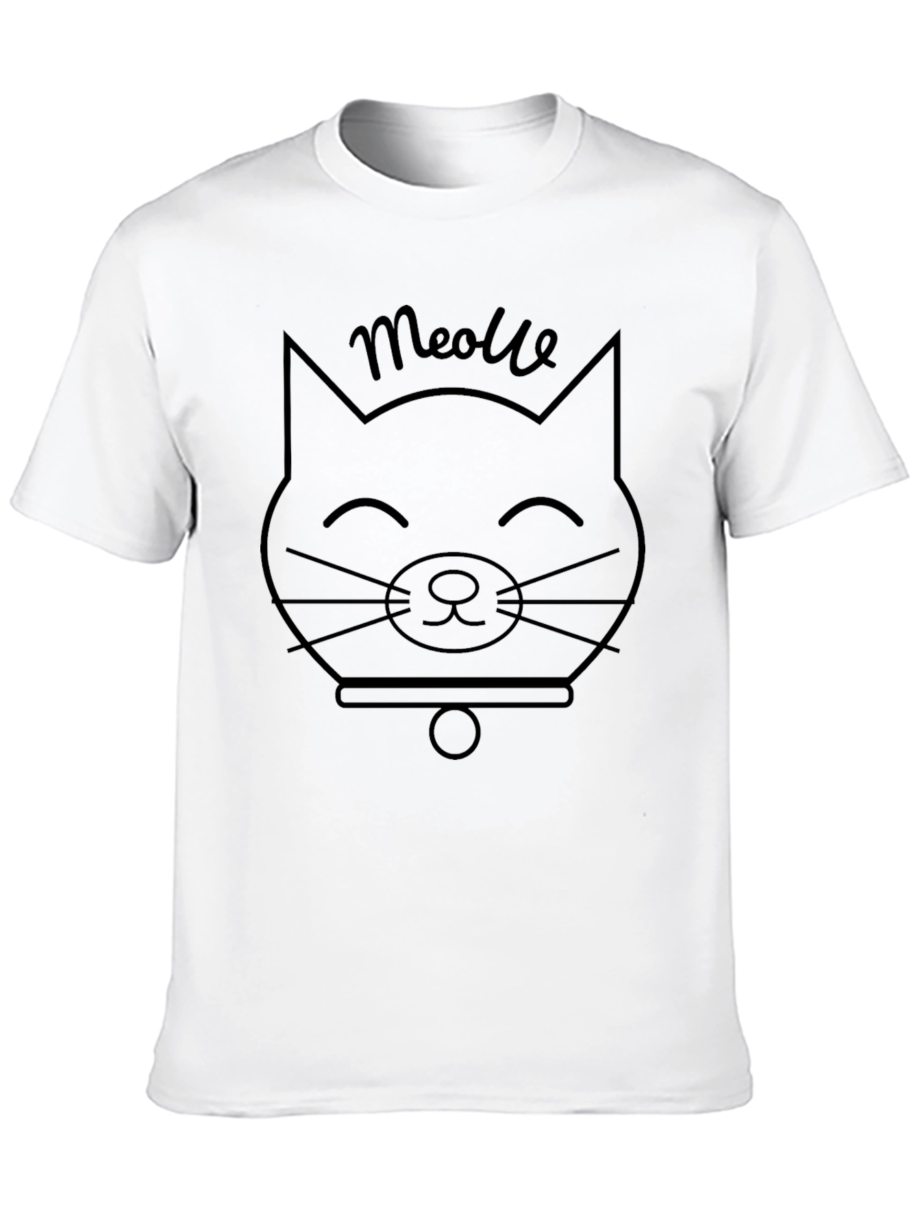 Meowlle Cat Graphic Tee - Black