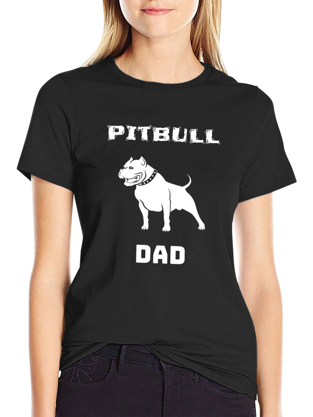 Pitbull Dad Graphic Tee - Black Cotton Blend
