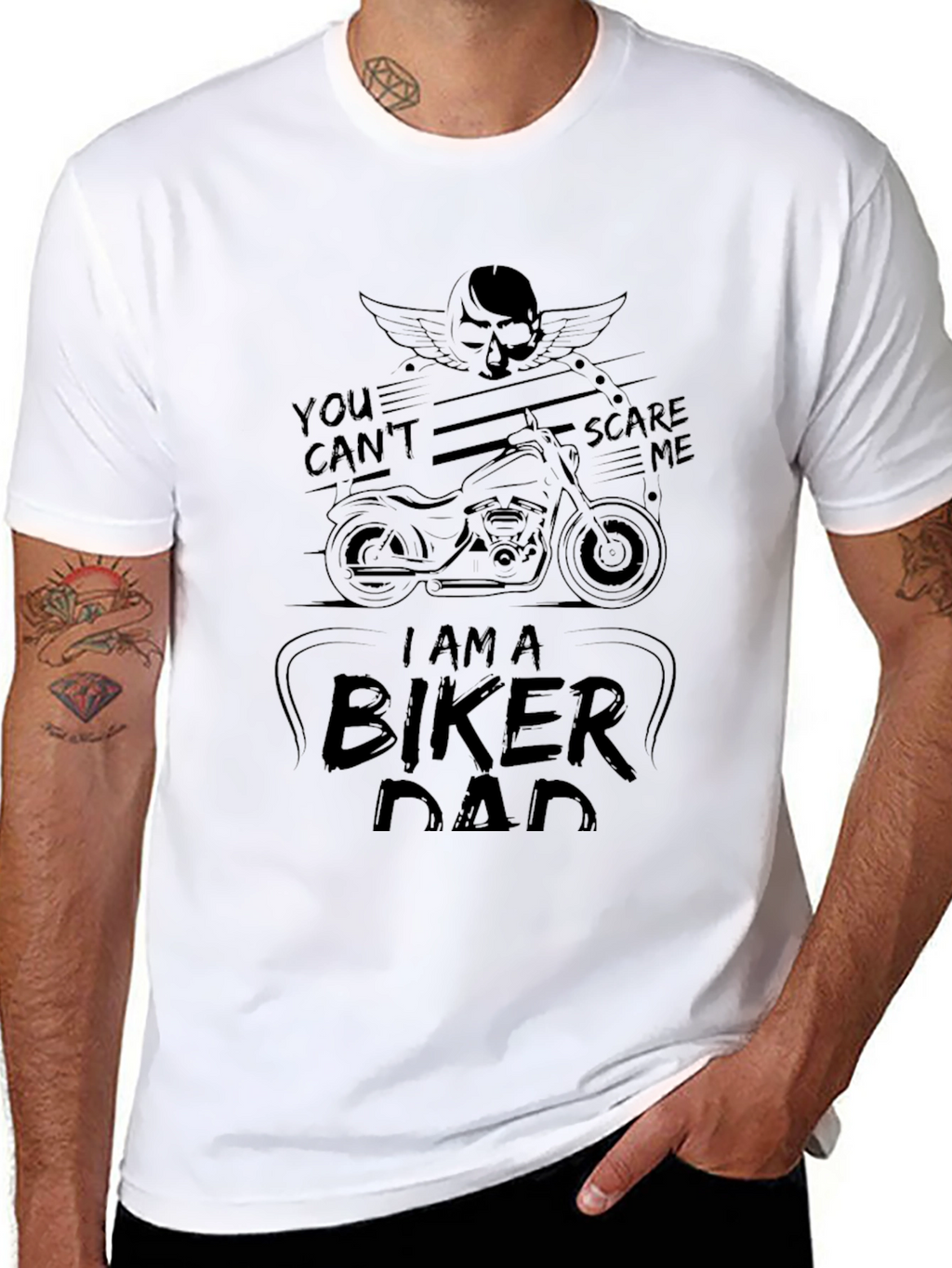 Biker Dad T-Shirt - You Cant Scare Me