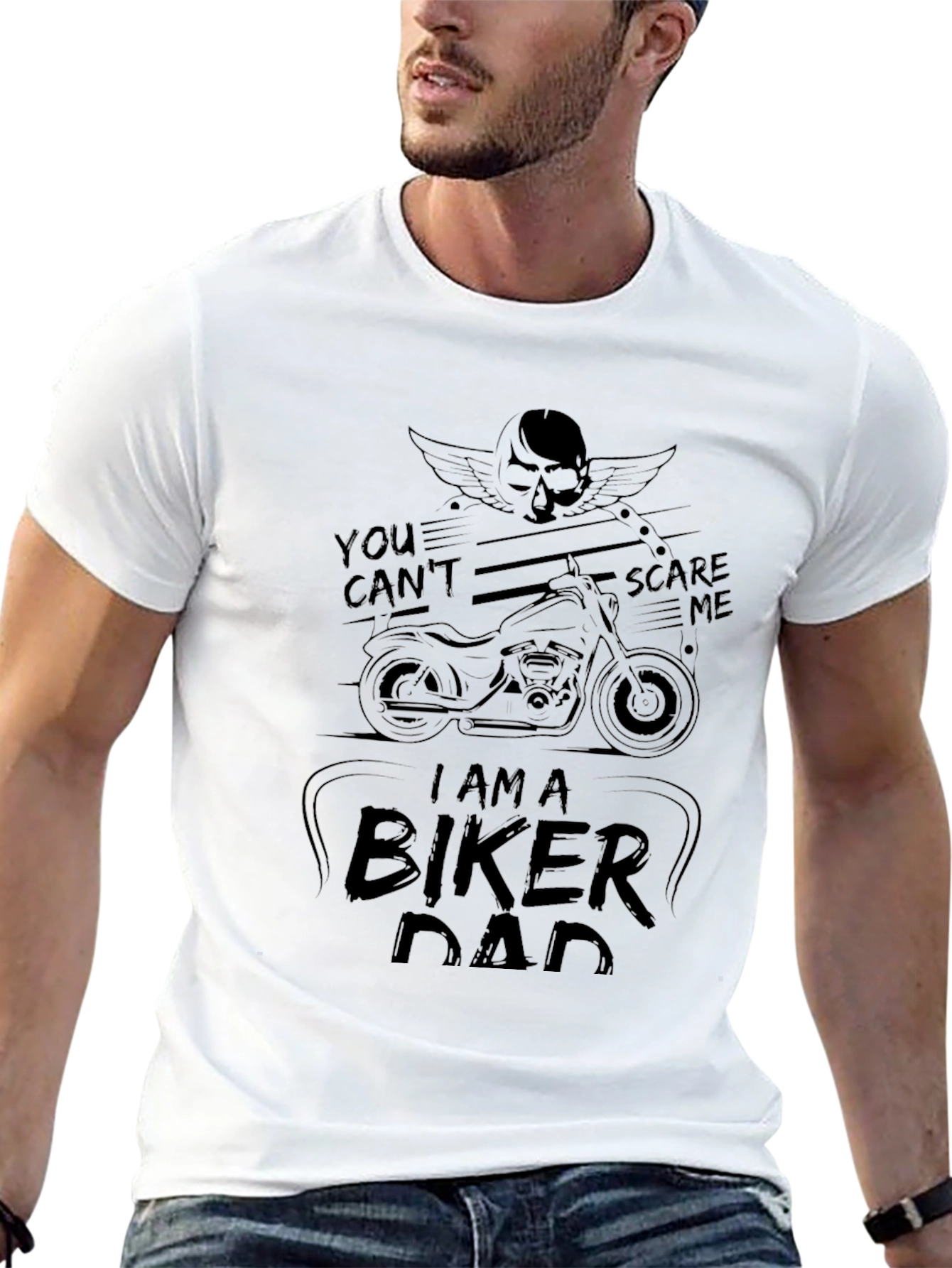 Biker Dad T-Shirt - You Cant Scare Me