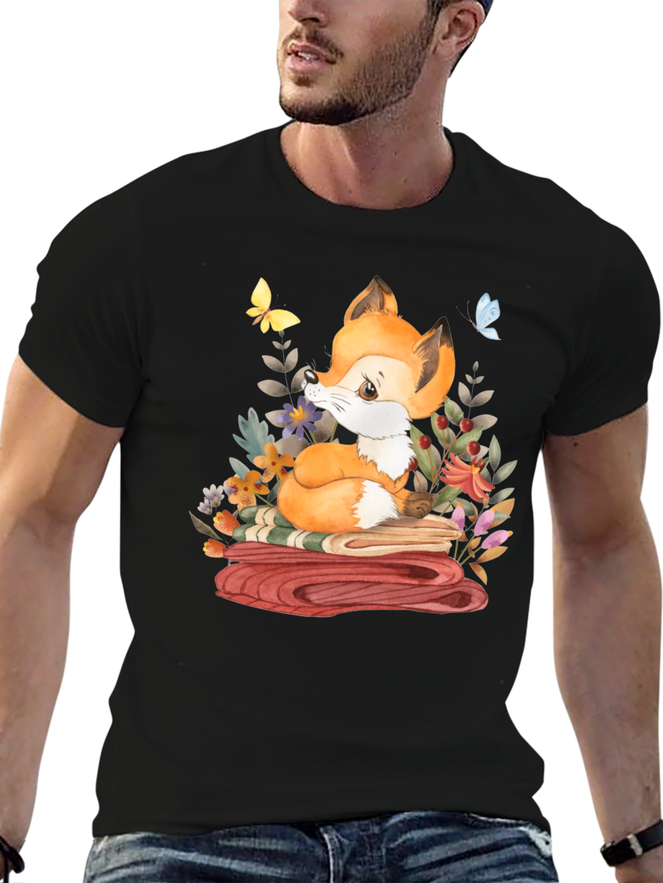 Fox & Flowers Graphic T-Shirt