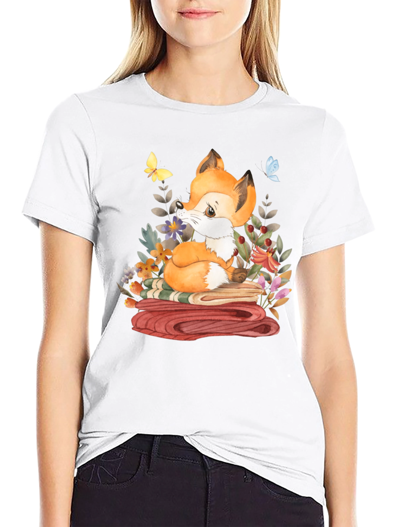 Fox & Flowers Graphic T-Shirt
