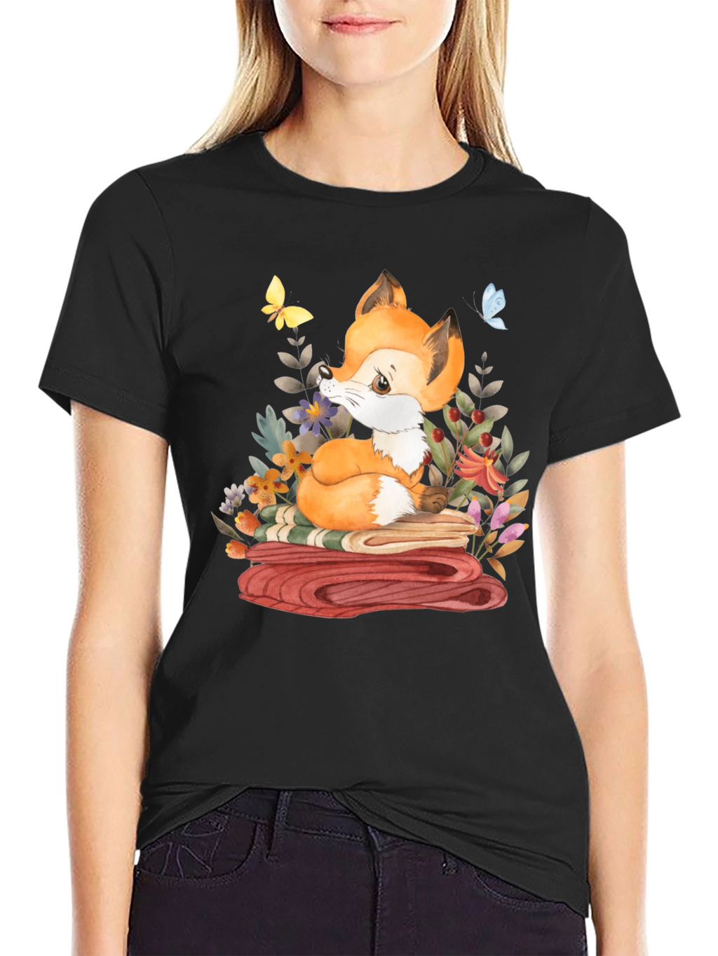 Fox & Flowers Graphic T-Shirt
