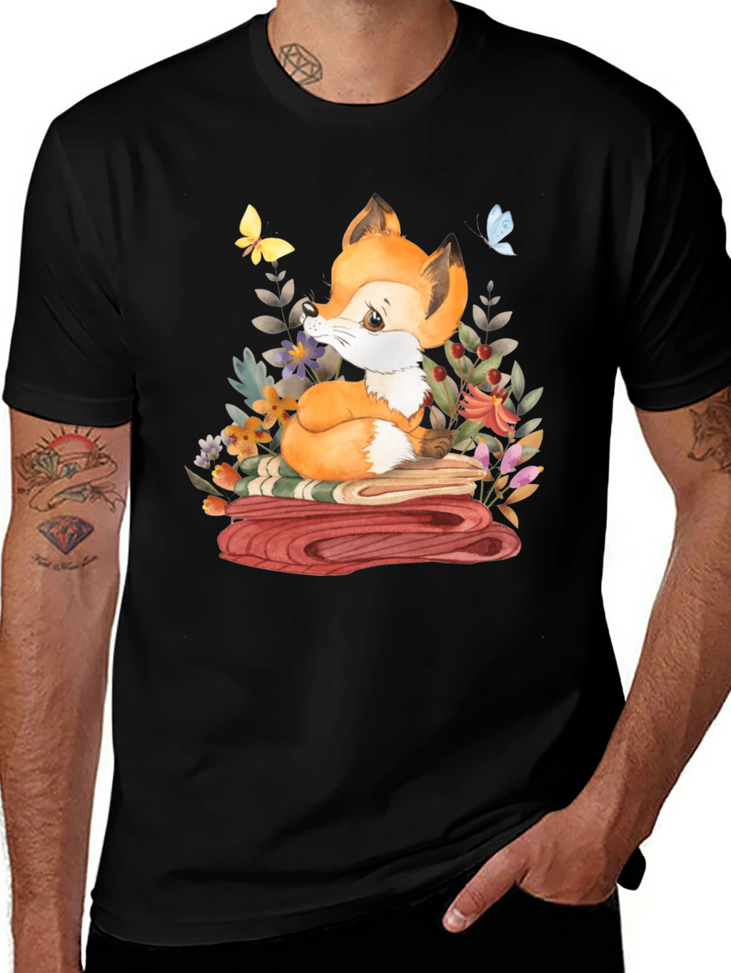 Fox & Flowers Graphic T-Shirt
