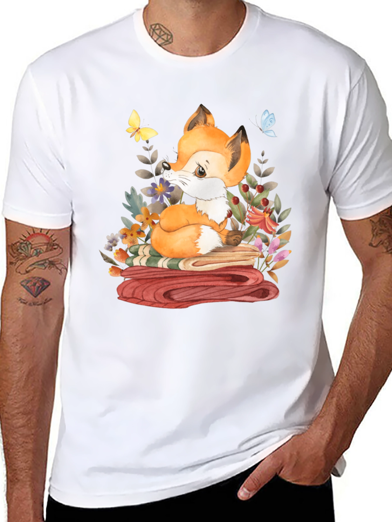 Fox & Flowers Graphic T-Shirt