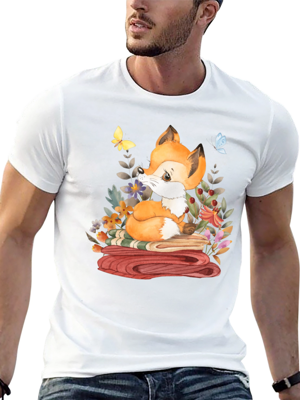 Fox & Flowers Graphic T-Shirt