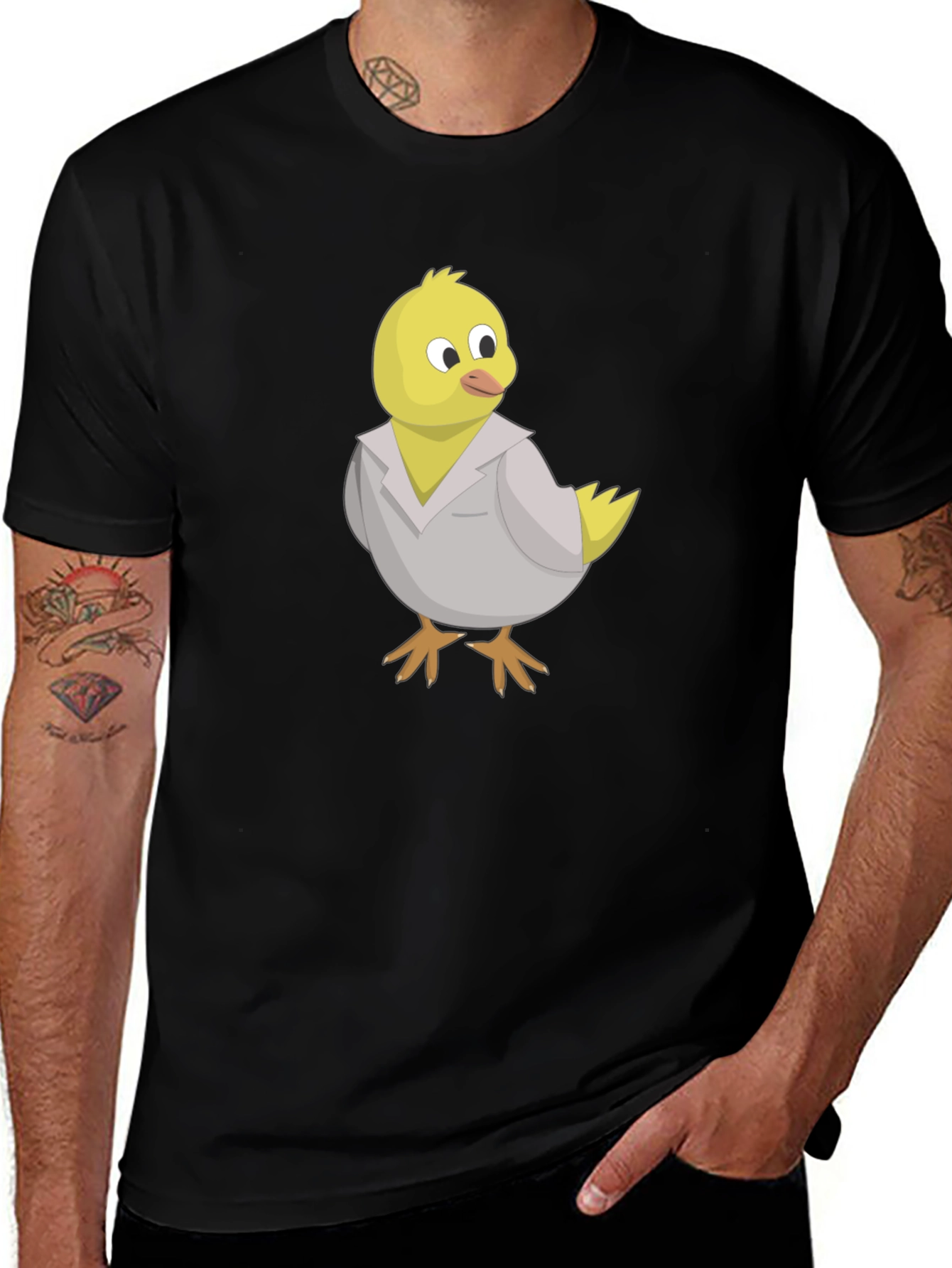 Funny Chicken in Lab Coat Graphic T-Shirt
