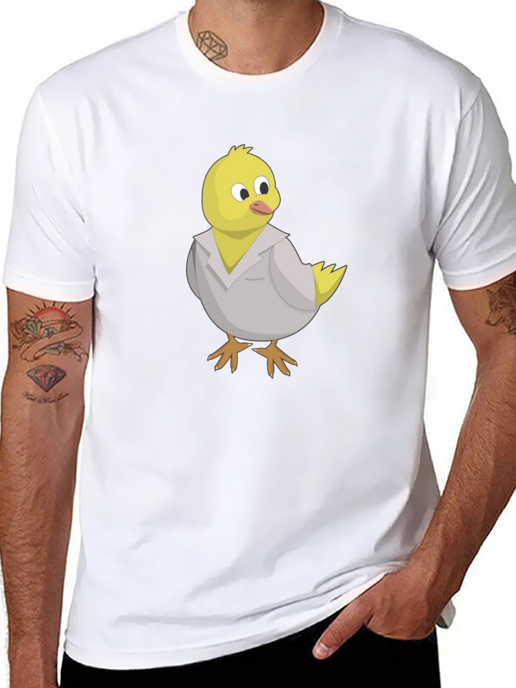 Funny Chicken in Lab Coat Graphic T-Shirt