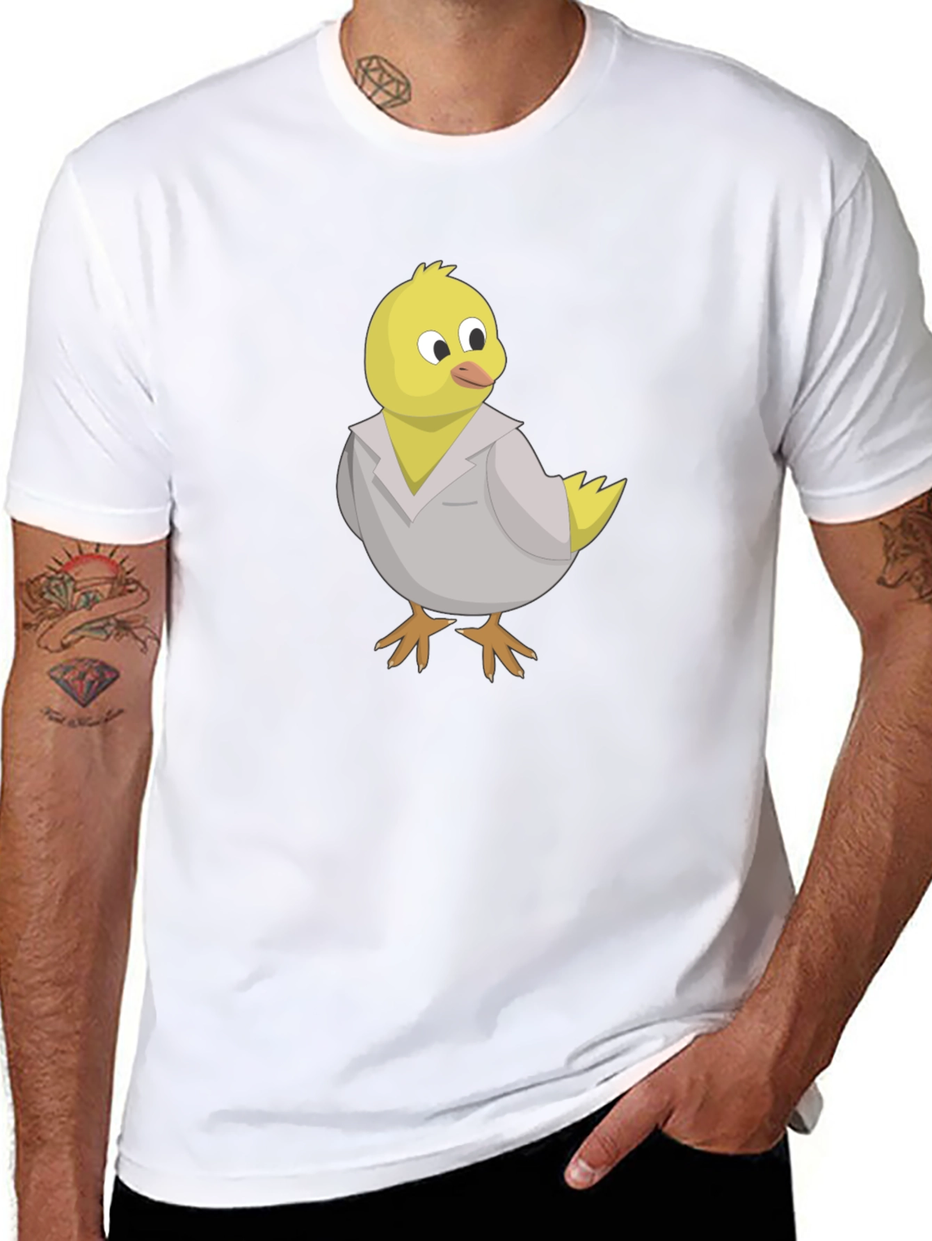 Funny Chicken in Lab Coat Graphic T-Shirt