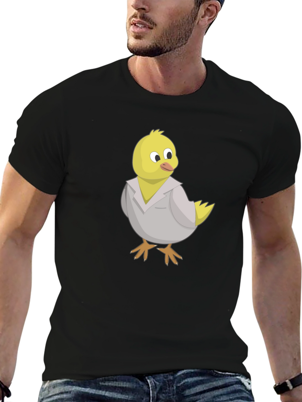 Funny Chicken in Lab Coat Graphic T-Shirt