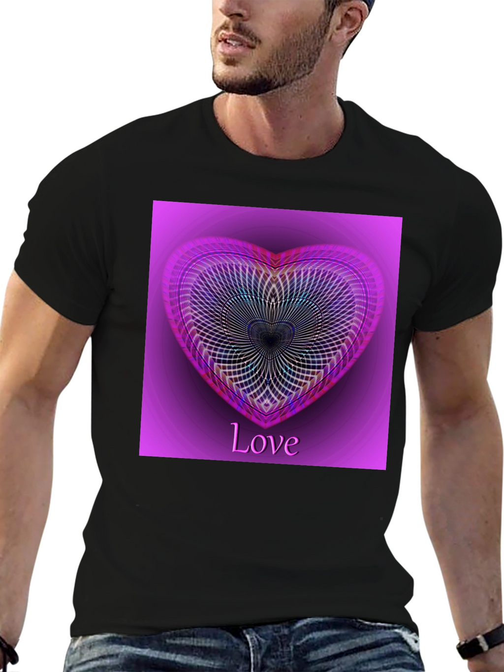 Love Heart Graphic Tee - Stylish Black T-Shirt