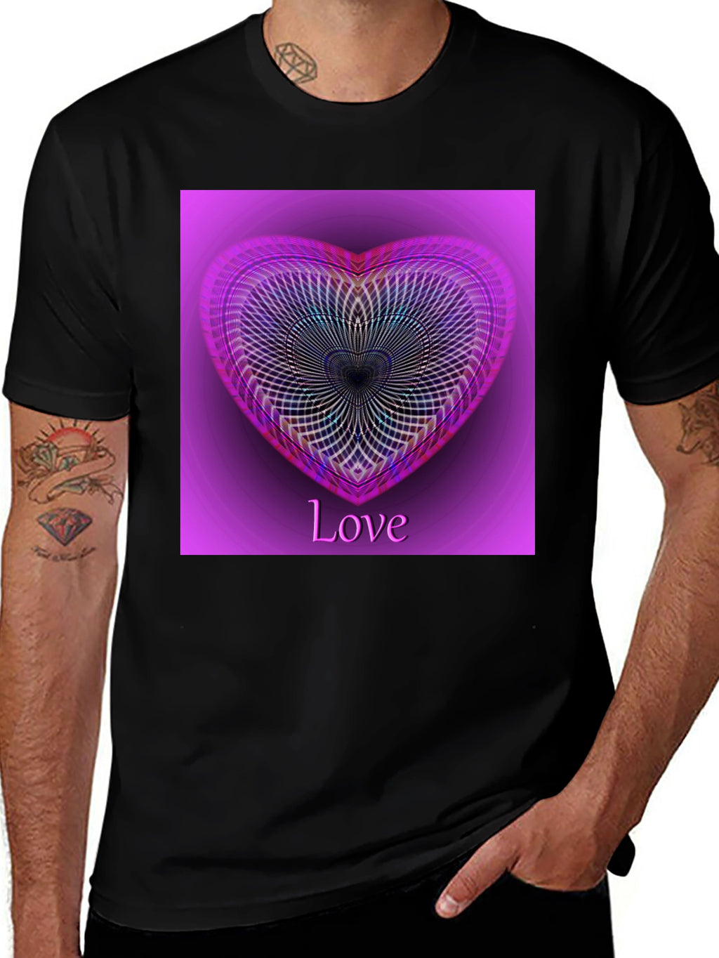 Love Heart Graphic Tee - Stylish Black T-Shirt