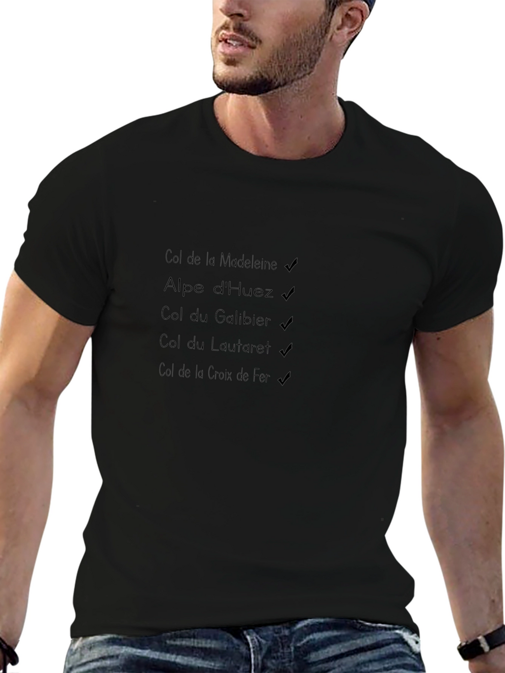 Black Cycling Climbs T-Shirt