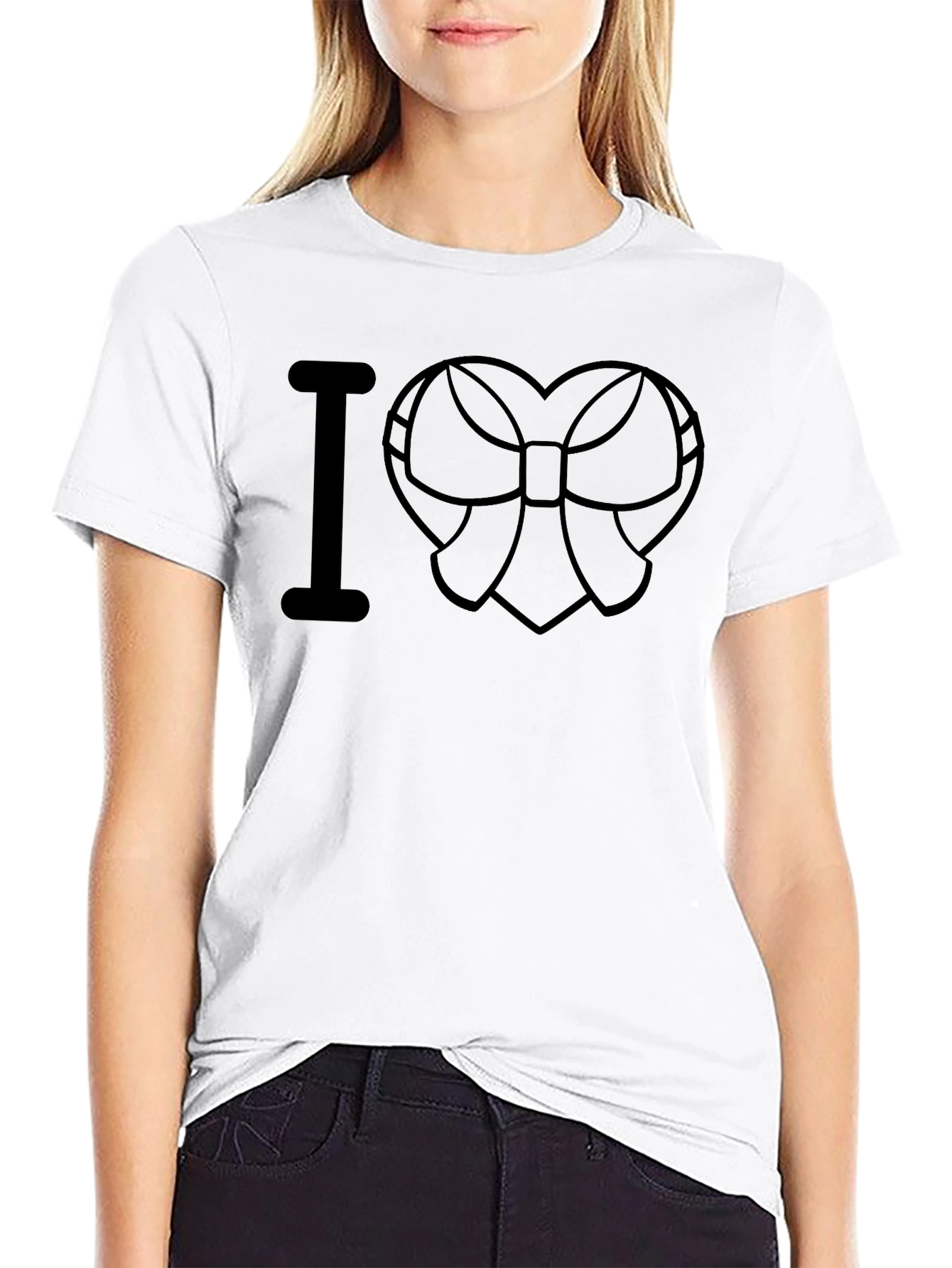 I Heart Bow Black T-Shirt