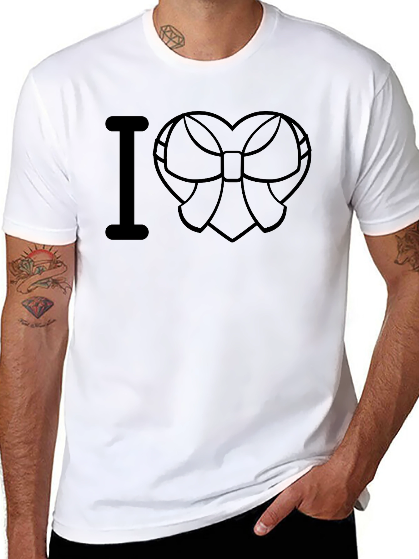 I Heart Bow Black T-Shirt