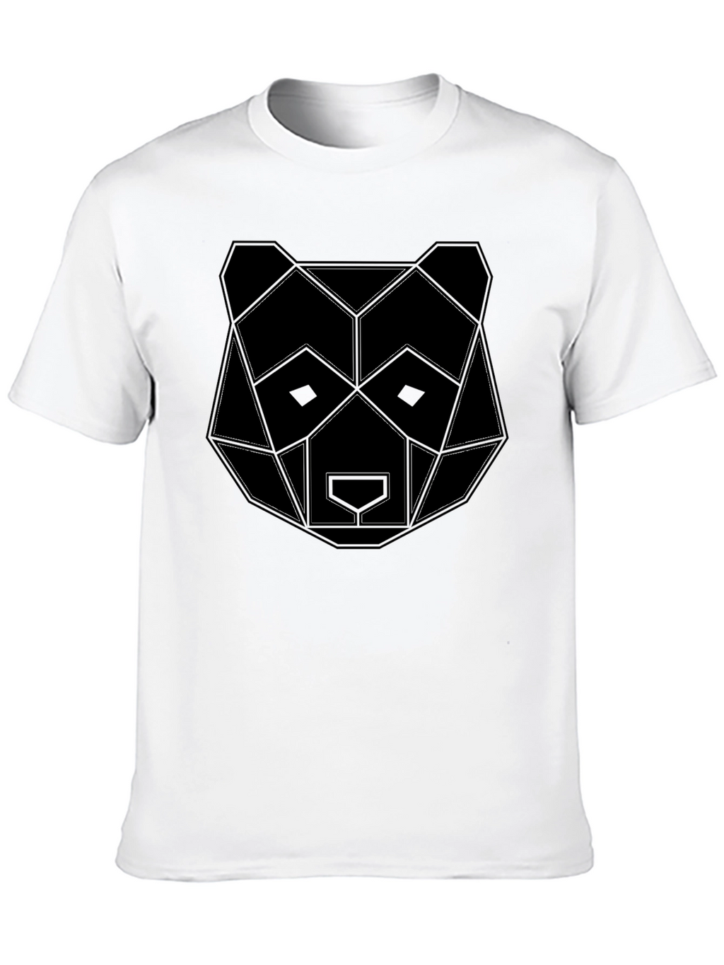 Geometric Bear Graphic Black T-Shirt