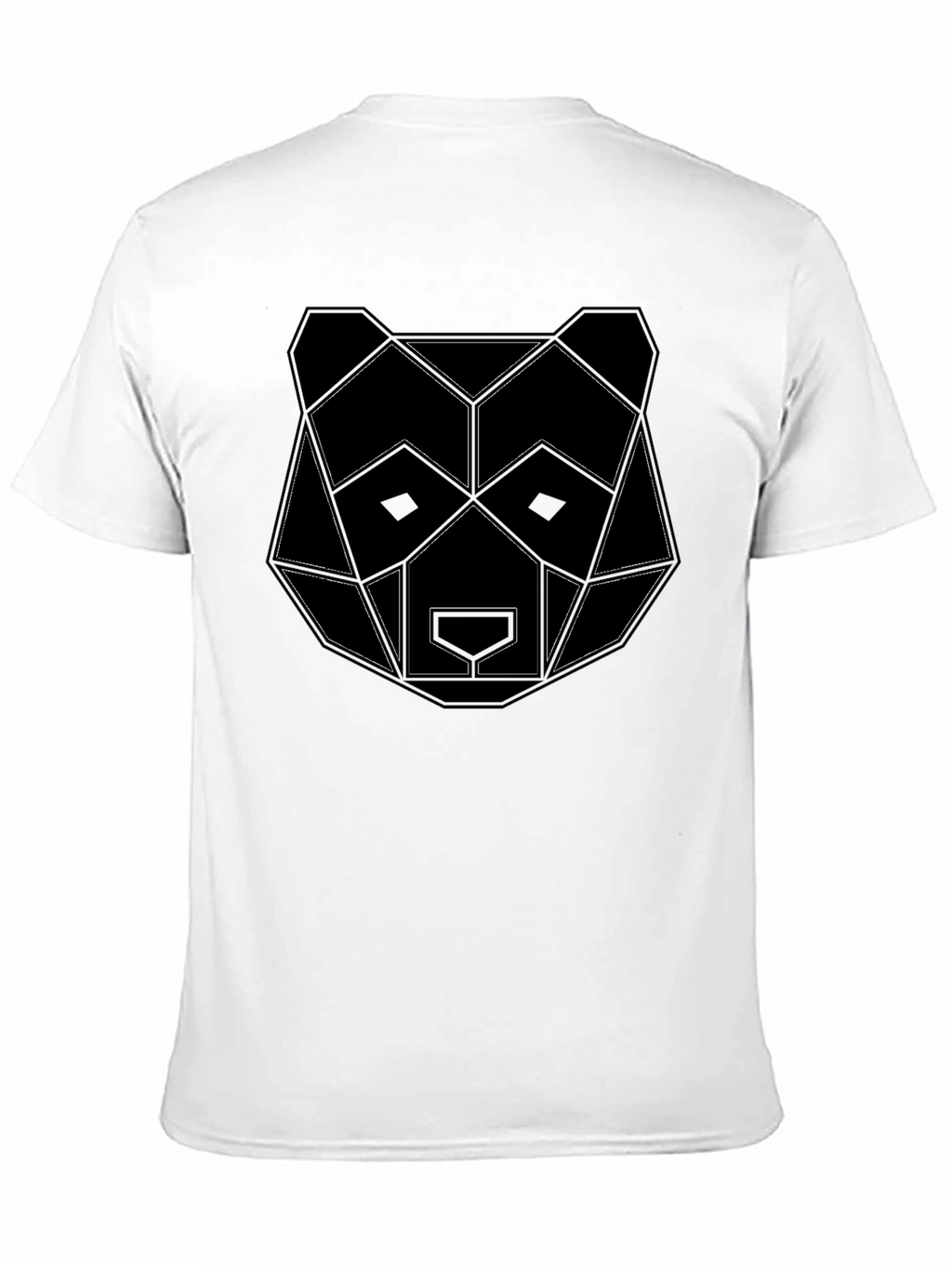 Geometric Bear Graphic Black T-Shirt
