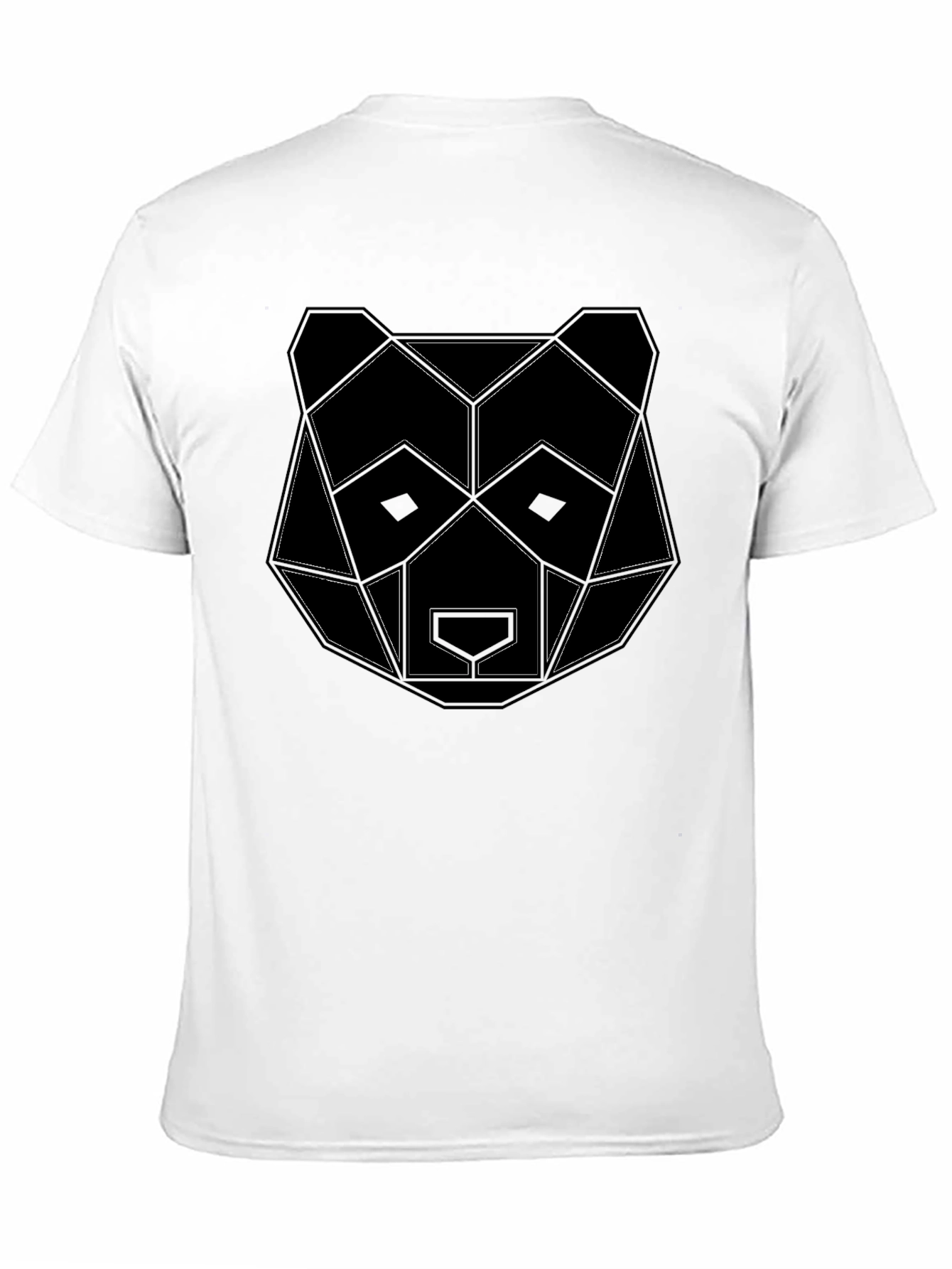 Geometric Bear Graphic Black T-Shirt