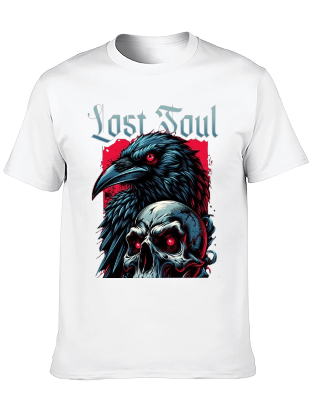 Lost Soul Raven Skull Graphic T-Shirt