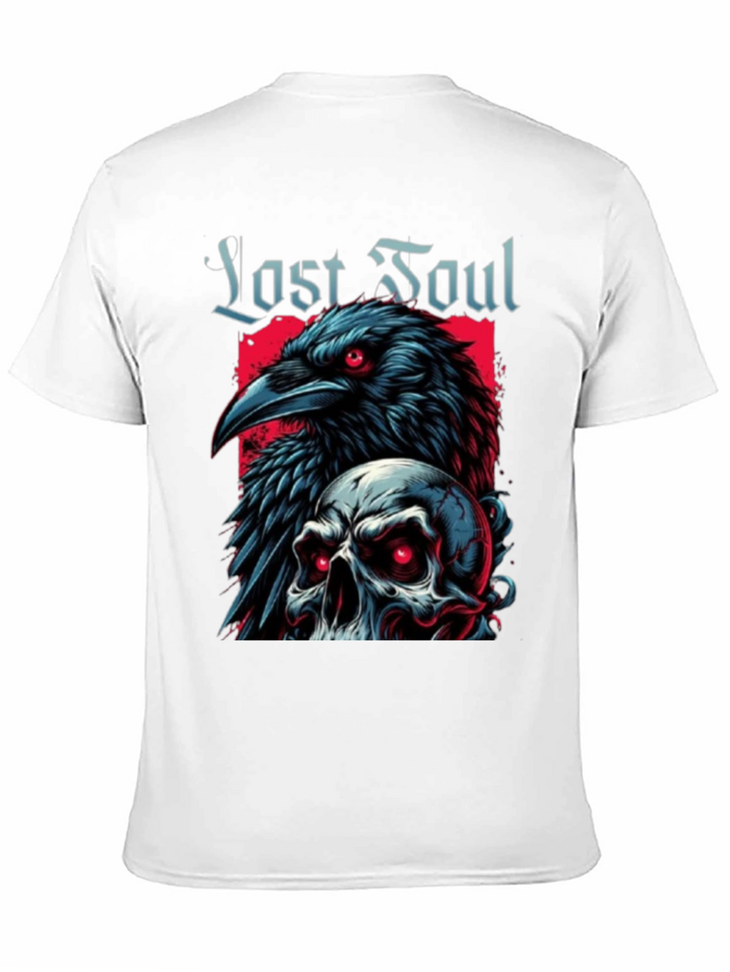 Lost Soul Raven Skull Graphic T-Shirt