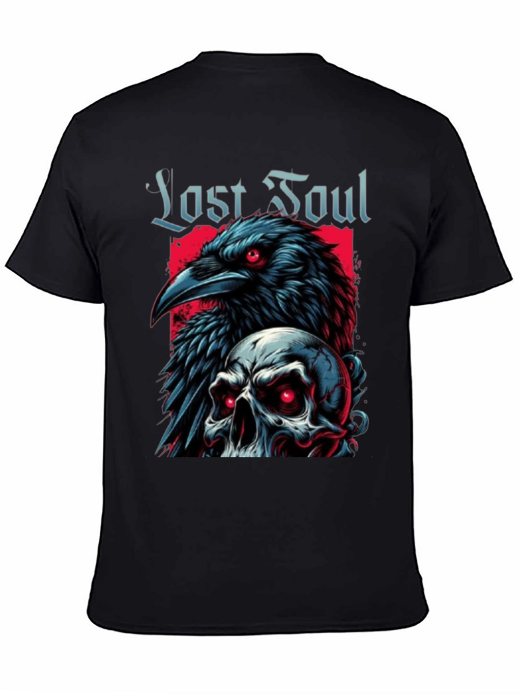 Lost Soul Raven Skull Graphic T-Shirt